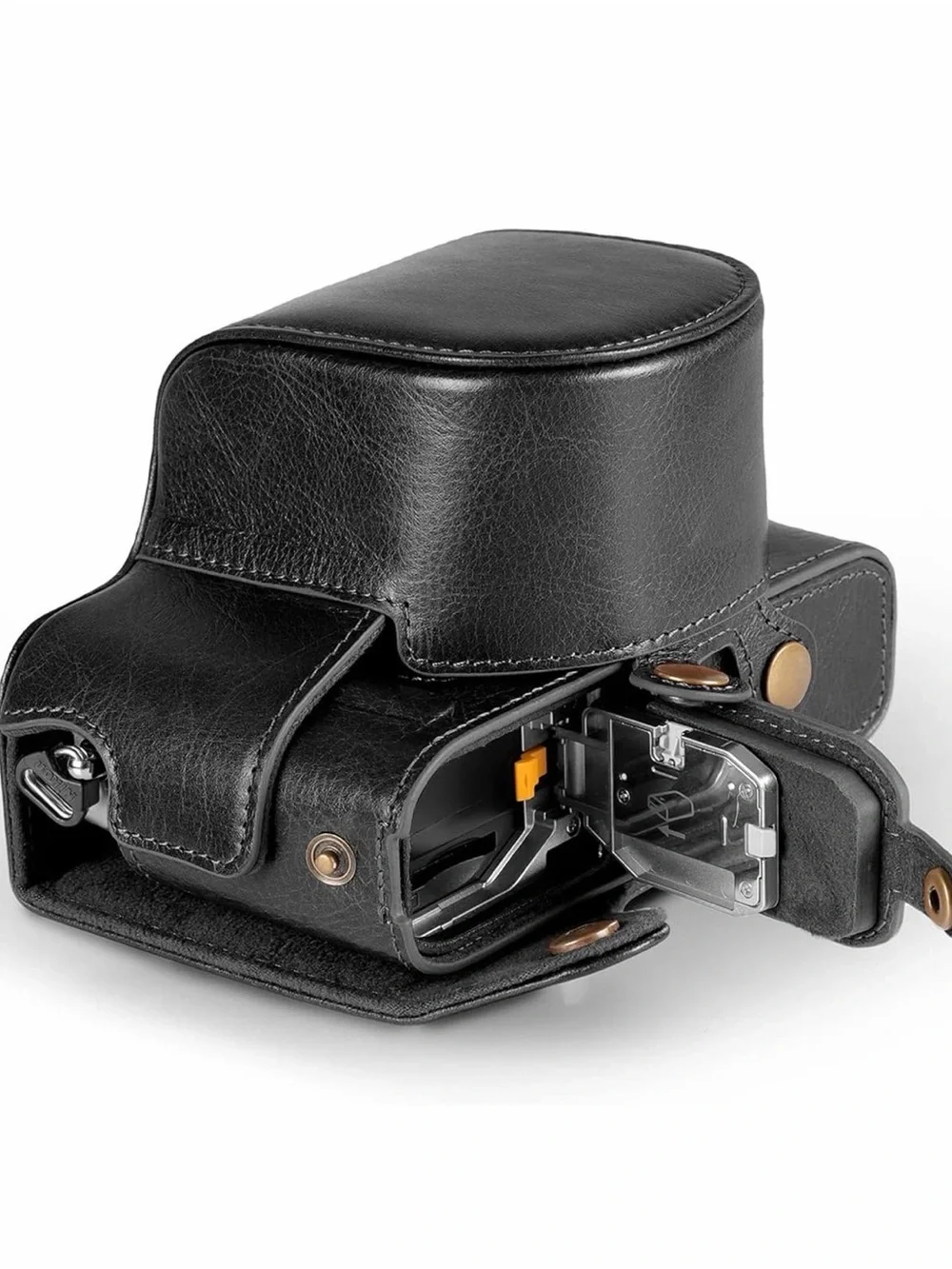 MegaGear Genuine Leather Camera Case Compatible with Nikon Z fc (16-50mm)-Black